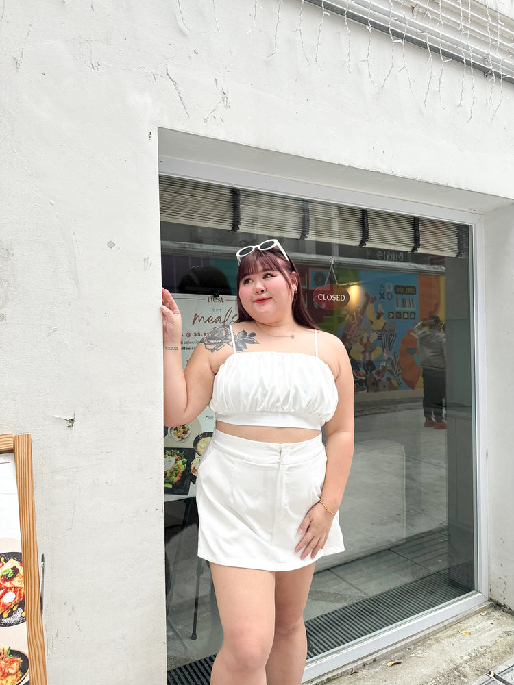 Leia Cami Crop Top (White)