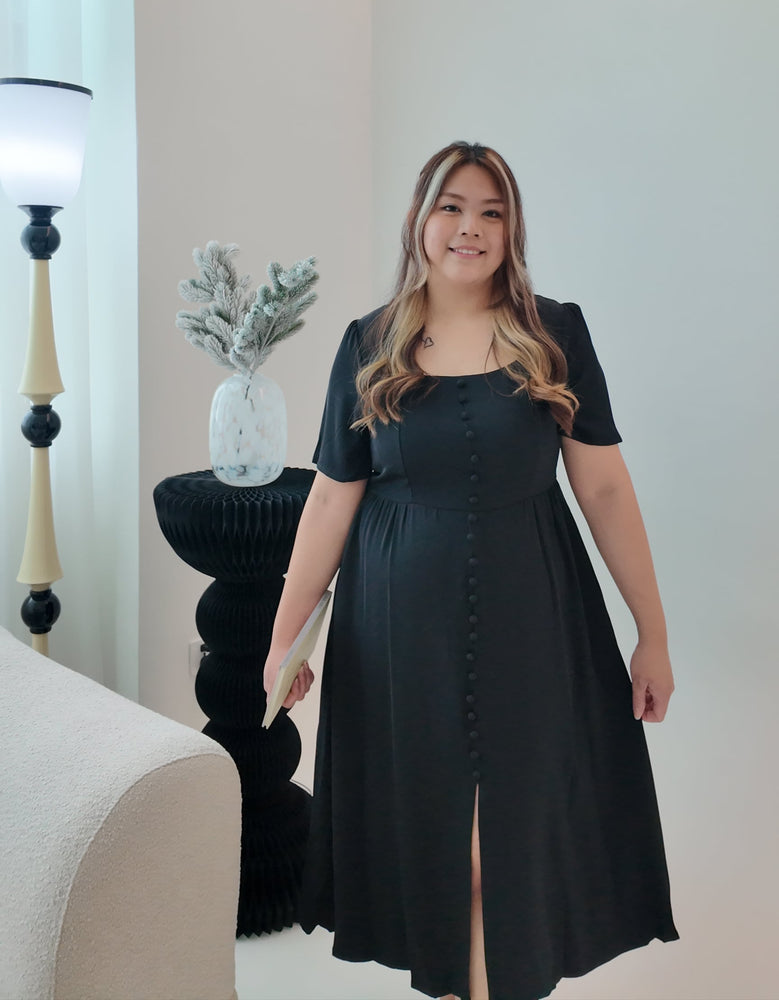 Elise Button Down Maxi Dress (Black)