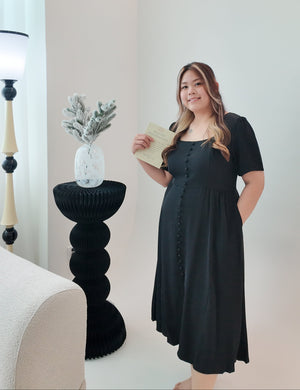 Elise Button Down Maxi Dress (Black)