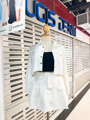 Joey Button Down Collared Jacket (WHITE)